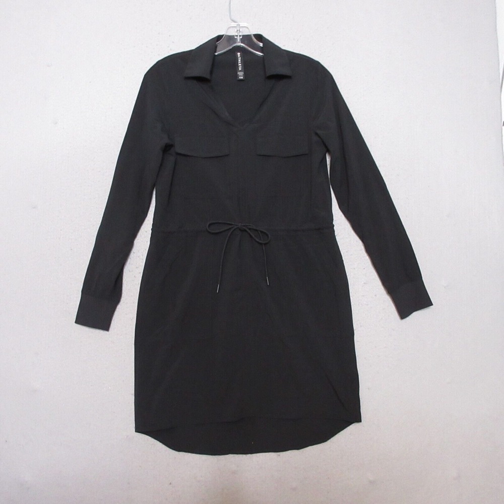 Athleta Shirt Dress XXS Black Zuma Tie Waist Athleisure Outdoor Travel